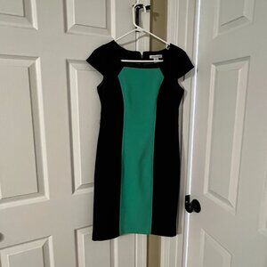 LizClaiborne Green and Black Block Dress